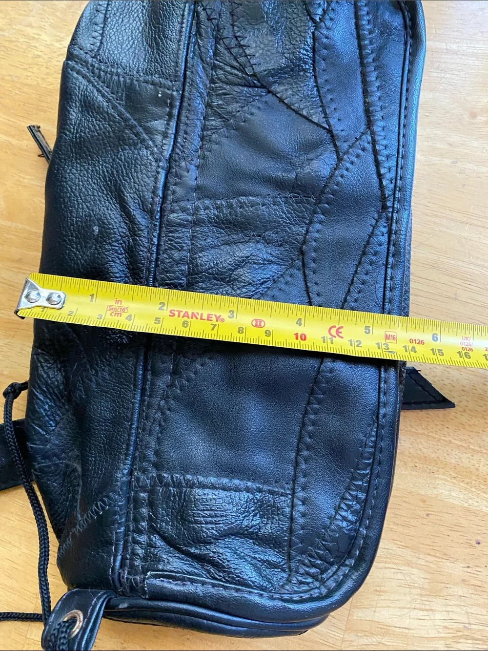 Daimond playe Buffalo leather leather bag 10x3.5”